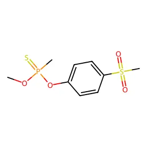 Phosphonothioic acid, methyl-, O-methyl O-(p-(methylsulfonyl)phenyl) ester structure