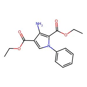 Diethyl 3-amino-1-phenylpyrrole-2,4-dicarboxylate structure