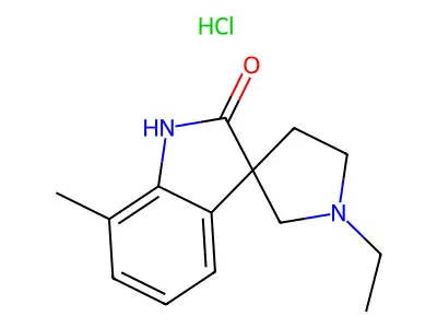 7-Methyl-2-indolinone-3-spiro-3'-(N-ethylpyrrolidine) hydrochloride structure