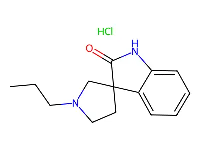 Spiro(indoline-3,3'-pyrrolidin)-2-one, 1'-propyl-, hydrochloride structure