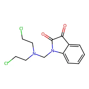 1-((Bis(2-chloroethyl)amino)methyl)-1H-indole-2,3-dione structure