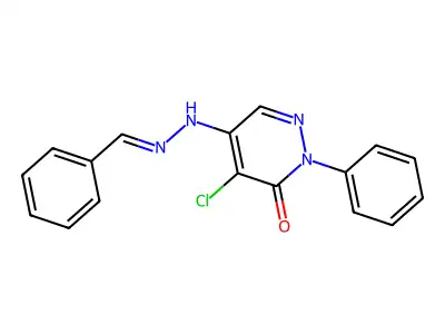 5-(2-Benzylidenehydrazinyl)-4-chloro-2-phenyl-pyridazin-3-one structure