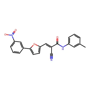 (2Z)-2-cyano-N-(3-methylphenyl)-3-[5-(3-nitrophenyl)furan-2-yl]prop-2-enamide structure