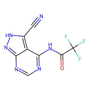 N-(3-cyano-2H-pyrazolo[3,4-d]pyrimidin-4-yl)-2,2,2-trifluoroacetamide structure