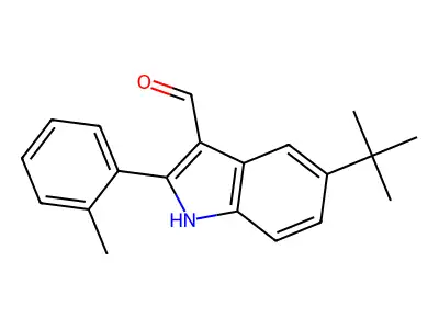 5-tert-butyl-2-(2-methylphenyl)-1H-indole-3-carbaldehyde structure
