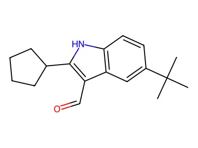 5-tert-butyl-2-cyclopentyl-1H-indole-3-carbaldehyde structure