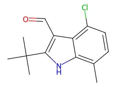 2-tert-butyl-4-chloro-7-methyl-1H-indole-3-carbaldehyde structure