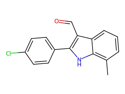 2-(4-chlorophenyl)-7-methyl-1H-indole-3-carbaldehyde structure