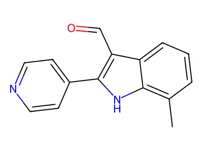 7-methyl-2-pyridin-4-yl-1H-indole-3-carbaldehyde structure