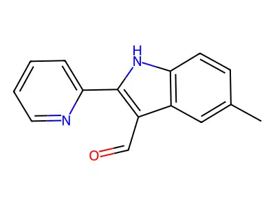 1H-Indole-3-carboxaldehyde, 5-methyl-2-(2-pyridinyl)- structure