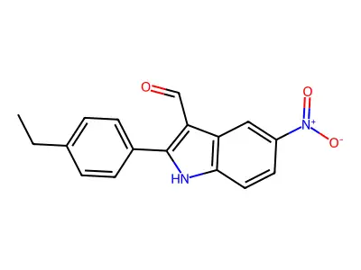 1H-Indole-3-carboxaldehyde, 2-(4-ethylphenyl)-5-nitro- structure
