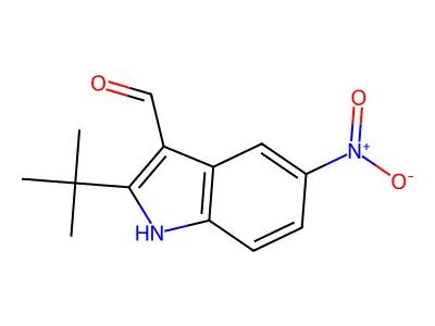 1H-Indole-3-carboxaldehyde, 2-(1,1-dimethylethyl)-5-nitro- structure