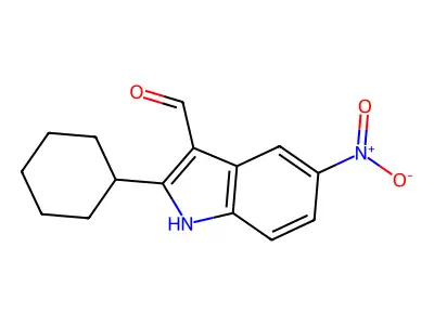 1H-Indole-3-carboxaldehyde, 2-cyclohexyl-5-nitro- structure