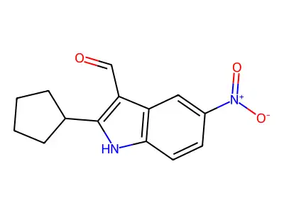 1H-Indole-3-carboxaldehyde, 2-cyclopentyl-5-nitro- structure