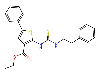 Ethyl 5-phenyl-2-{[(2-phenylethyl)carbamothioyl]amino}thiophene-3-carboxylate structure