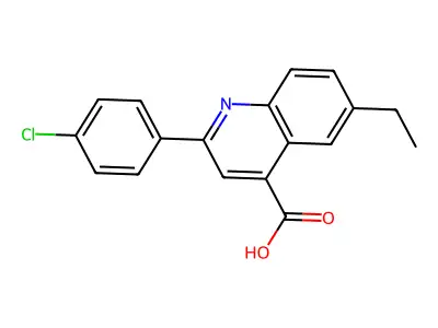 2-(4-Chlorophenyl)-6-ethylquinoline-4-carboxylic acid structure