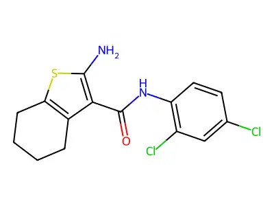 2-amino-N-(2,4-dichlorophenyl)-4,5,6,7-tetrahydro-1-benzothiophene-3-carboxamide structure