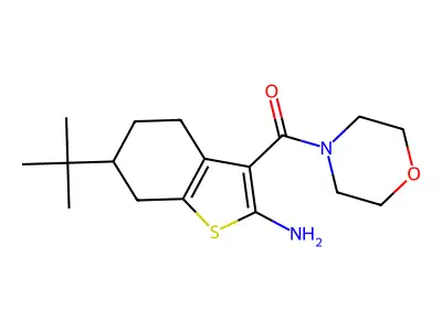 6-tert-butyl-3-(morpholin-4-ylcarbonyl)-4,5,6,7-tetrahydro-1-benzothien-2-ylamine structure