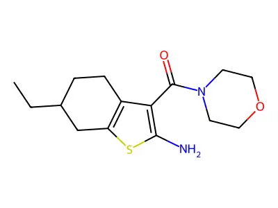 6-Ethyl-3-(morpholin-4-ylcarbonyl)-4,5,6,7-tetrahydro-1-benzothien-2-ylamine structure