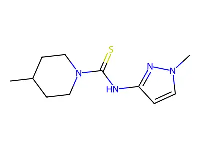 4-methyl-N-(1-methylpyrazol-3-yl)piperidine-1-carbothioamide structure
