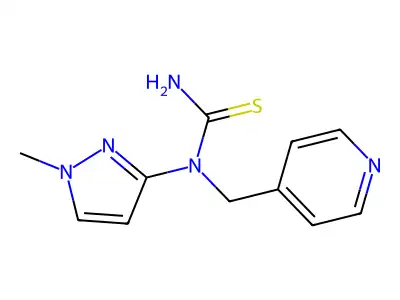 [(1-Methylpyrazol-3-yl)amino][(4-pyridylmethyl)amino]methane-1-thione structure