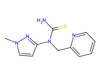 [(1-Methylpyrazol-3-yl)amino][(2-pyridylmethyl)amino]methane-1-thione structure