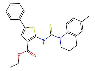 ethyl 2-(6-methyl-1,2,3,4-tetrahydroquinoline-1-carbothioamido)-5-phenylthiophene-3-carboxylate structure