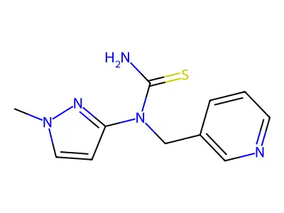 1-(1-methyl-1H-pyrazol-3-yl)-3-(pyridin-3-ylmethyl)thiourea structure