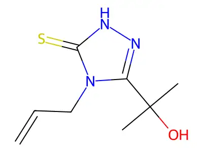 3-(2-hydroxypropan-2-yl)-4-prop-2-enyl-1H-1,2,4-triazole-5-thione structure