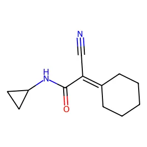 2-cyano-2-cyclohexylidene-N-cyclopropylacetamide structure