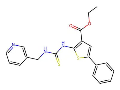 Ethyl 5-phenyl-2-(pyridin-3-ylmethylcarbamothioylamino)thiophene-3-carboxylate structure