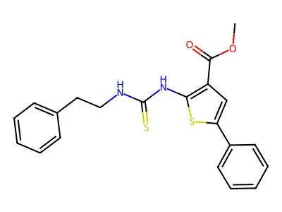 Methyl 5-phenyl-2-{[(2-phenylethyl)carbamothioyl]amino}thiophene-3-carboxylate structure
