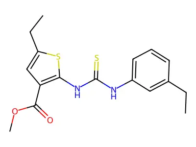Methyl 5-ethyl-2-{[(3-ethylphenyl)carbamothioyl]amino}thiophene-3-carboxylate structure