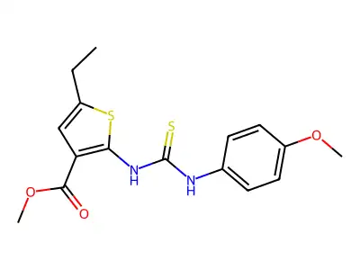 Methyl 5-ethyl-2-{[(4-methoxyphenyl)carbamothioyl]amino}thiophene-3-carboxylate structure