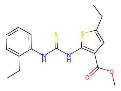 Methyl 5-ethyl-2-{[(2-ethylphenyl)carbamothioyl]amino}thiophene-3-carboxylate structure