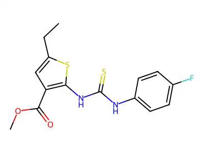 Methyl 5-ethyl-2-{[(4-fluorophenyl)carbamothioyl]amino}thiophene-3-carboxylate structure