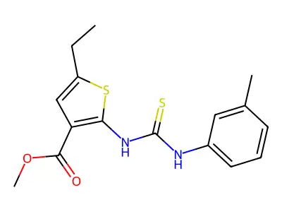 Methyl 5-ethyl-2-{[(3-methylphenyl)carbamothioyl]amino}thiophene-3-carboxylate structure