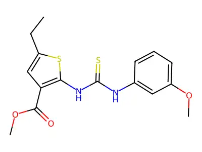 Methyl 5-ethyl-2-{[(3-methoxyphenyl)carbamothioyl]amino}thiophene-3-carboxylate structure