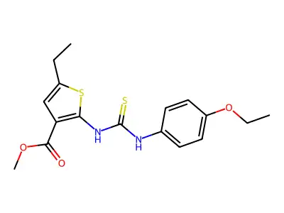 Methyl 2-{[(4-ethoxyphenyl)carbamothioyl]amino}-5-ethylthiophene-3-carboxylate structure