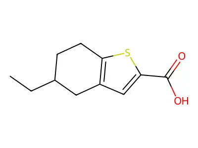 5-Ethyl-4,5,6,7-tetrahydro-1-benzothiophene-2-carboxylic acid structure
