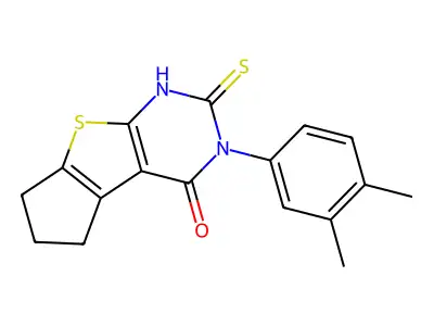 11-(3,4-Dimethylphenyl)-10-sulfanyl-7-thia-9,11-diazatricyclo[6.4.0.0,2,6]dodeca-1(8),2(6),9-trien-12-one structure