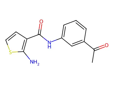 N-(3-acetylphenyl)-2-aminothiophene-3-carboxamide structure
