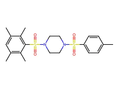 1-[(4-Methylphenyl)sulfonyl]-4-[(2,3,5,6-tetramethylphenyl)sulfonyl]piperazine structure
