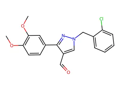 1-(2-chlorobenzyl)-3-(3,4-dimethoxyphenyl)-1H-pyrazole-4-carbaldehyde structure