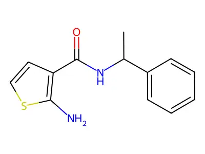 2-amino-N-(1-phenylethyl)thiophene-3-carboxamide structure