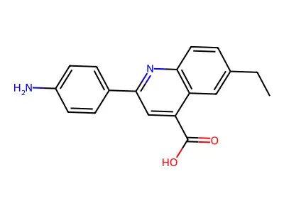 2-(4-Aminophenyl)-6-ethylquinoline-4-carboxylic acid structure