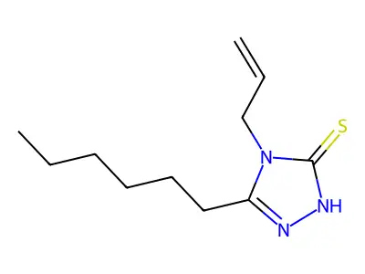 3-hexyl-4-prop-2-enyl-1H-1,2,4-triazole-5-thione structure