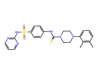4-(2,3-dimethylphenyl)-N-[4-(pyrimidin-2-ylsulfamoyl)phenyl]piperazine-1-carbothioamide structure