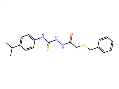 1-[(2-Benzylsulfanylacetyl)amino]-3-(4-propan-2-ylphenyl)thiourea structure