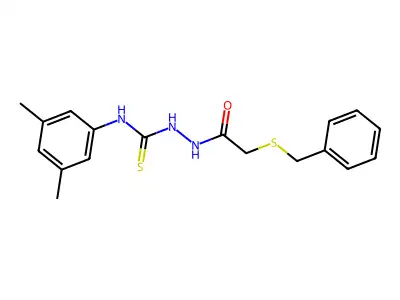 1-[(2-Benzylsulfanylacetyl)amino]-3-(3,5-dimethylphenyl)thiourea structure